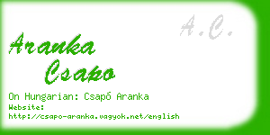 aranka csapo business card